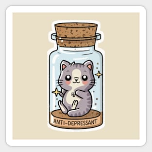 Antideprassant cat Sticker